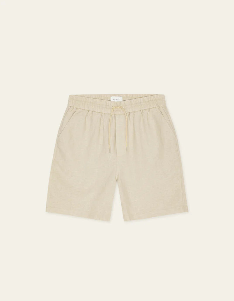 DRAWSTRING LINEN SHORTS LIGHT SAND