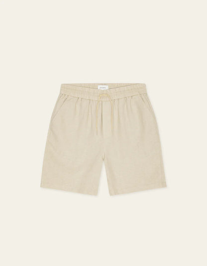 DRAWSTRING LINEN SHORTS LIGHT SAND