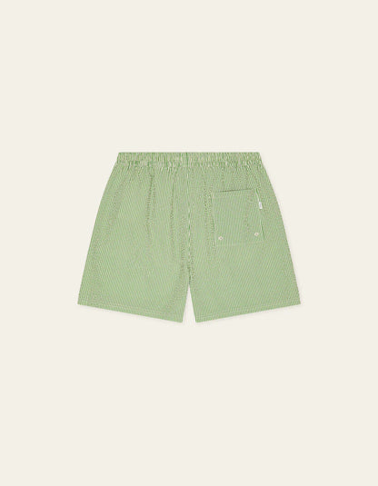 STRIPE SEERSUCKER SWIM SHORTS GREEN