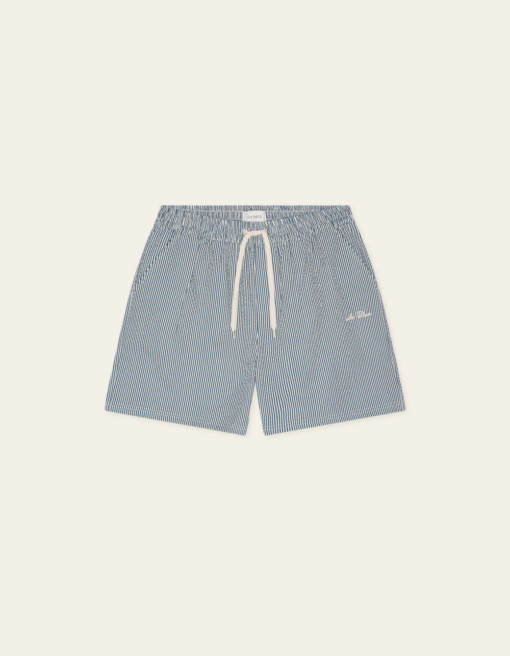 STRIPE SEERSUCKER SWIM SHORTS BLUE