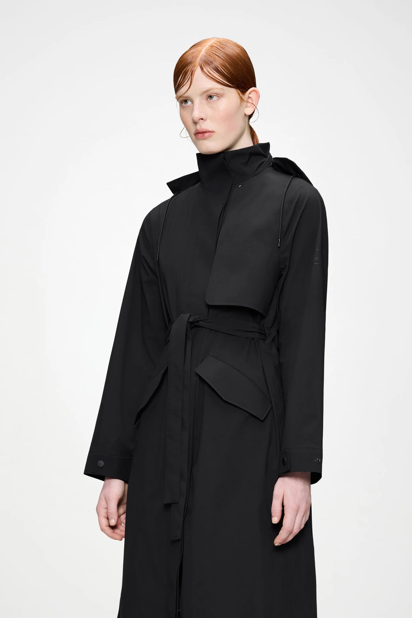 SUVA HARDSHELL TRENCH COAT BLACK