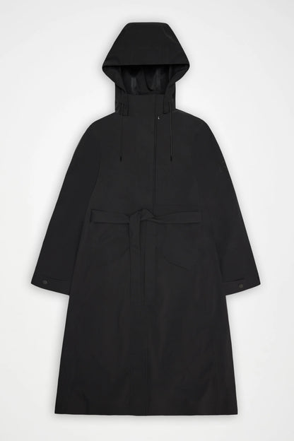 SUVA HARDSHELL TRENCH COAT BLACK