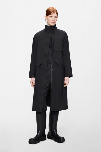 SUVA HARDSHELL TRENCH COAT BLACK