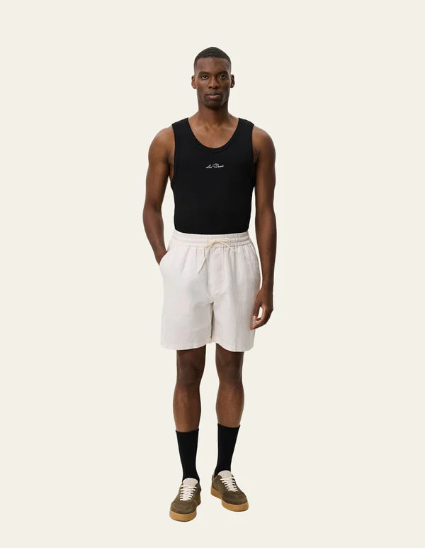 OTTO LINEN SHORTS EGGNOG WHITE