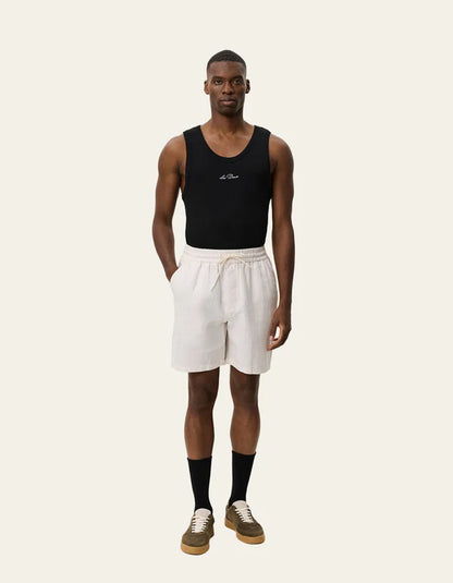 OTTO LINEN SHORTS EGGNOG WHITE