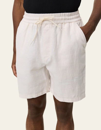 OTTO LINEN SHORTS EGGNOG WHITE