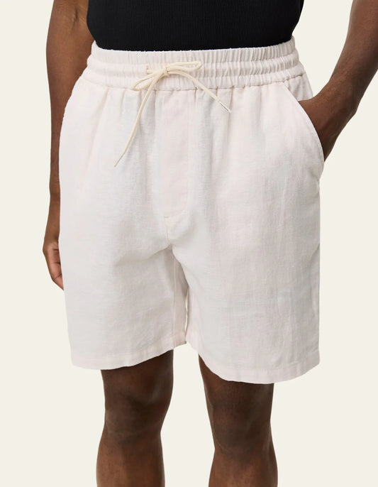 OTTO LINEN SHORTS EGGNOG WHITE