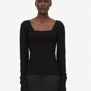 LARIL RIBBED-KNIT TOP SORT