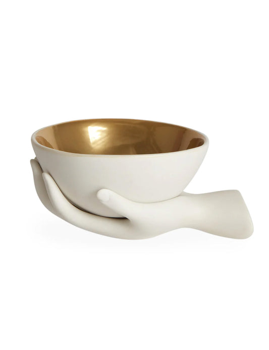 EVE ACCENT BOWL WHITE/GOLD