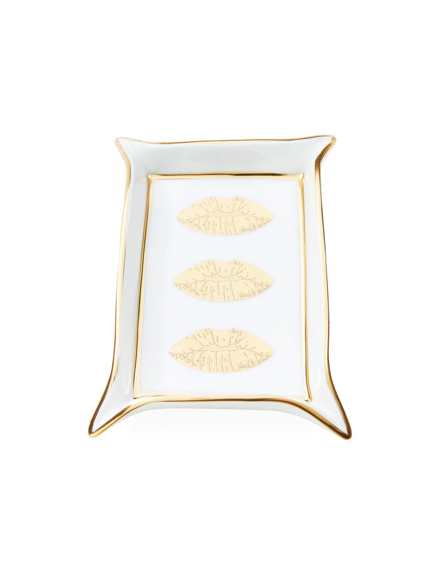 LIPS VALET TRAY WHITE/GOLD