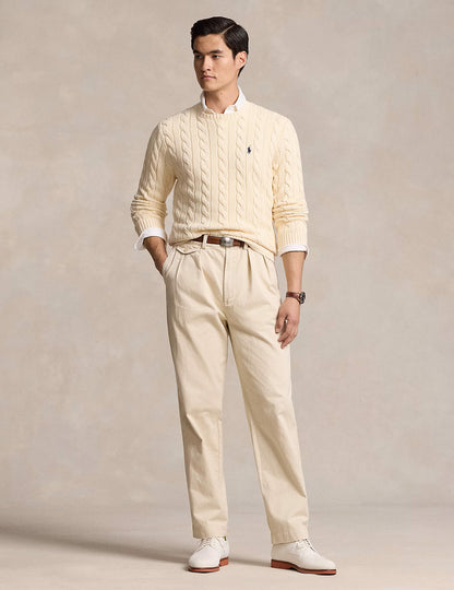 CABLE-KNIT COTTON JUMPER ANDOVER CREAM