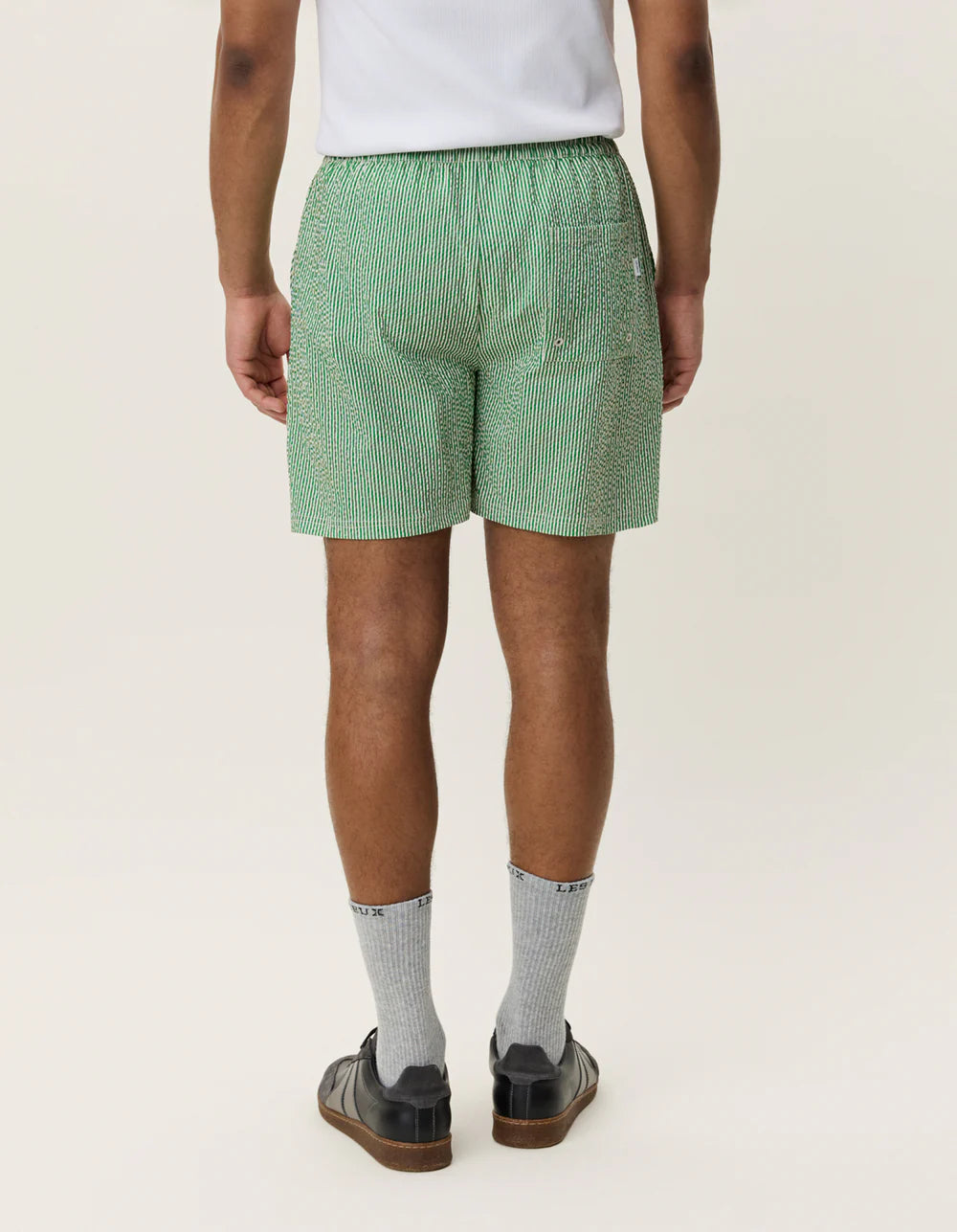 STRIPE SEERSUCKER SWIM SHORTS GREEN
