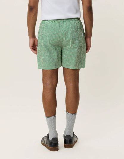 STRIPE SEERSUCKER SWIM SHORTS GREEN
