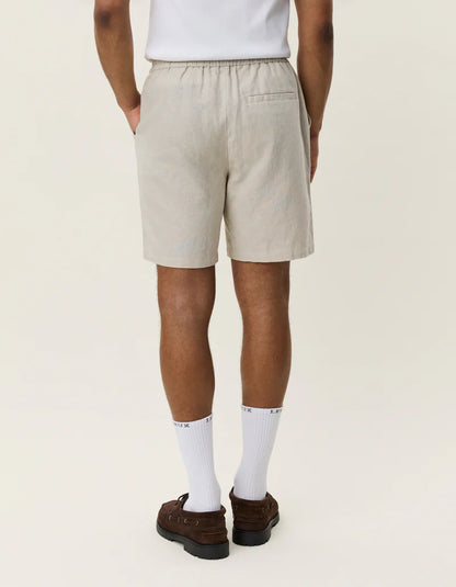 DRAWSTRING LINEN SHORTS LIGHT SAND