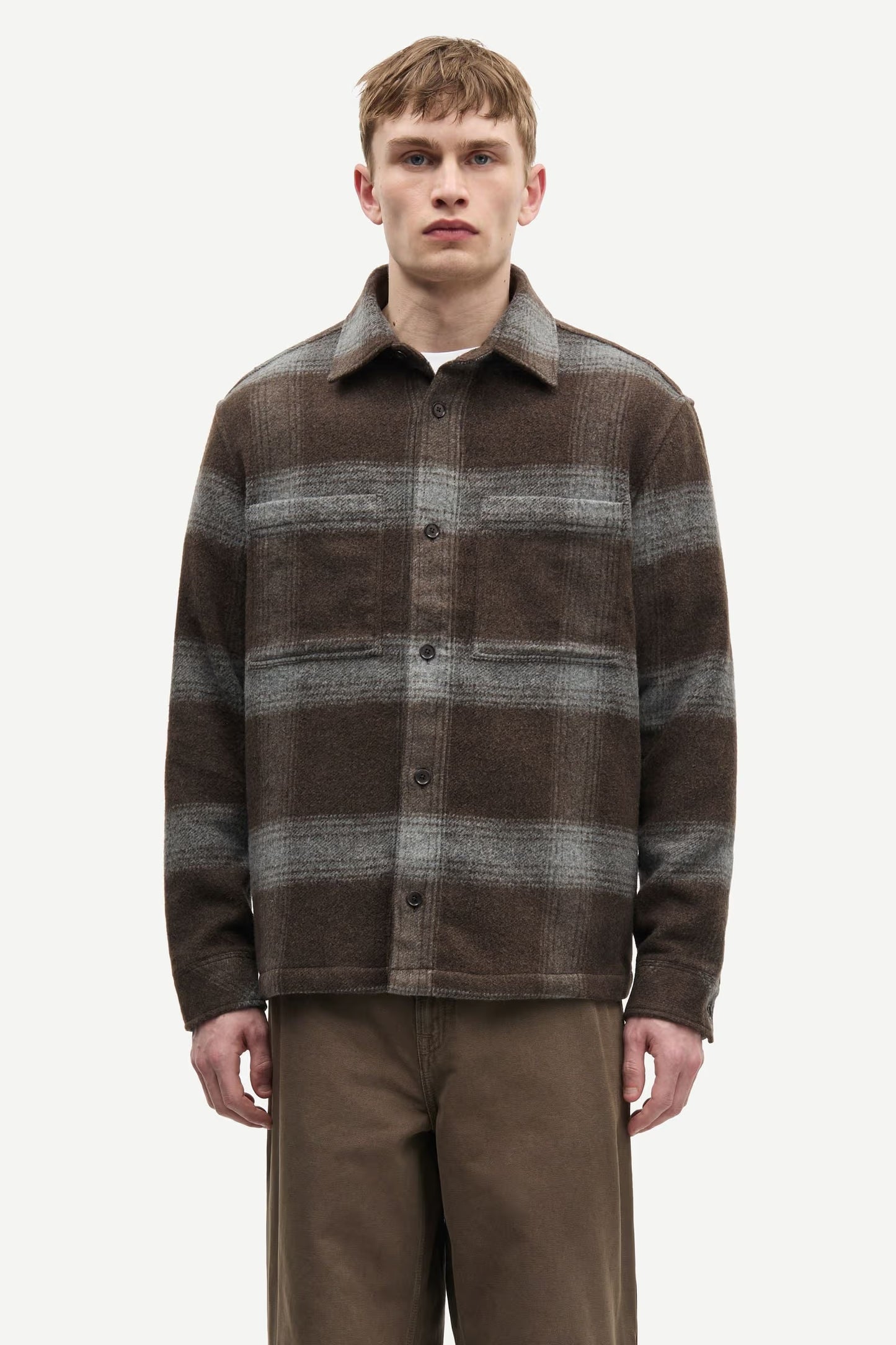 SACASTOR X B OVERSHIRT BROWN MELANGE