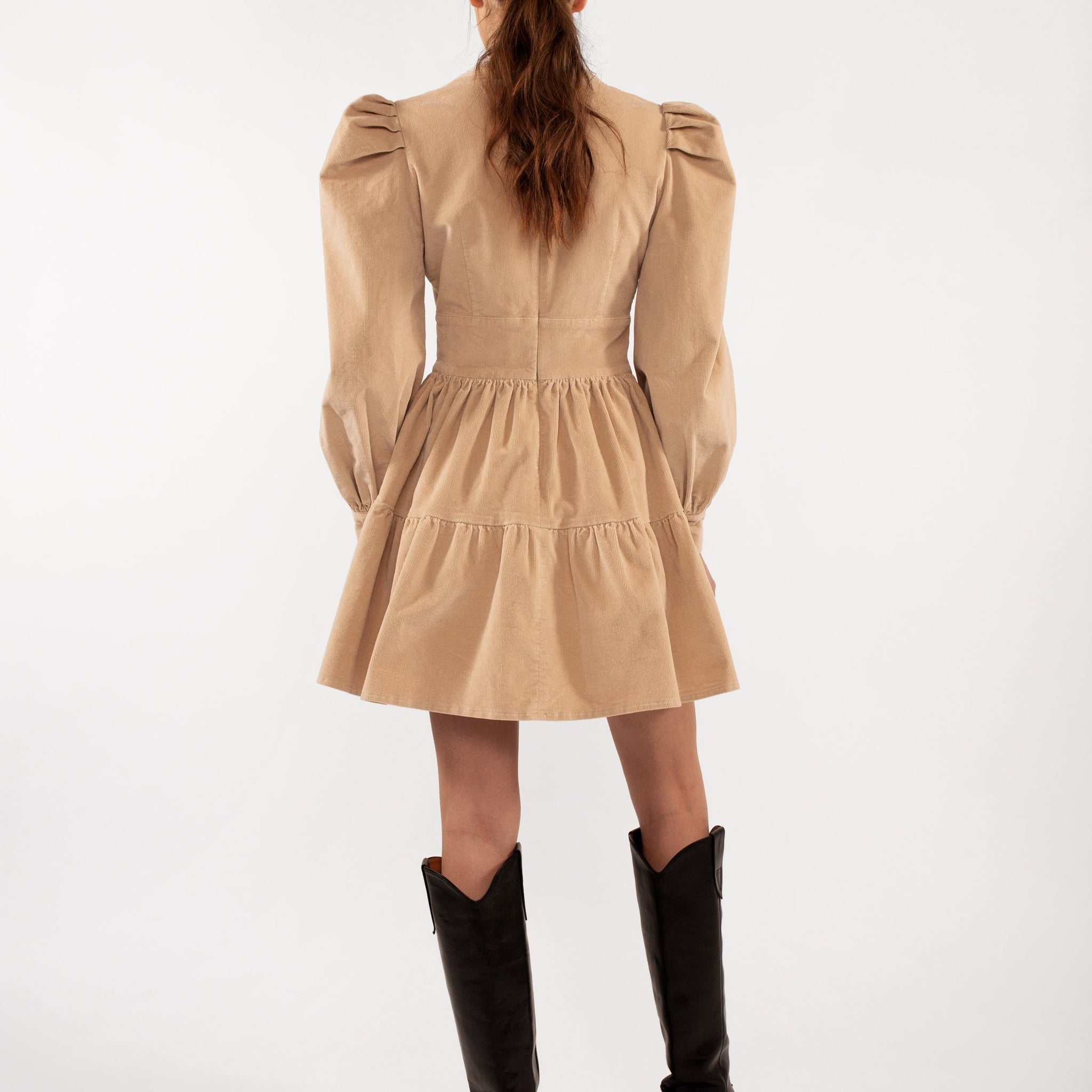ISABELLA CORDUROY DRESS HUMUS