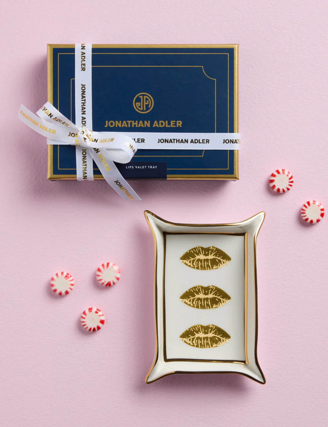 LIPS VALET TRAY WHITE/GOLD