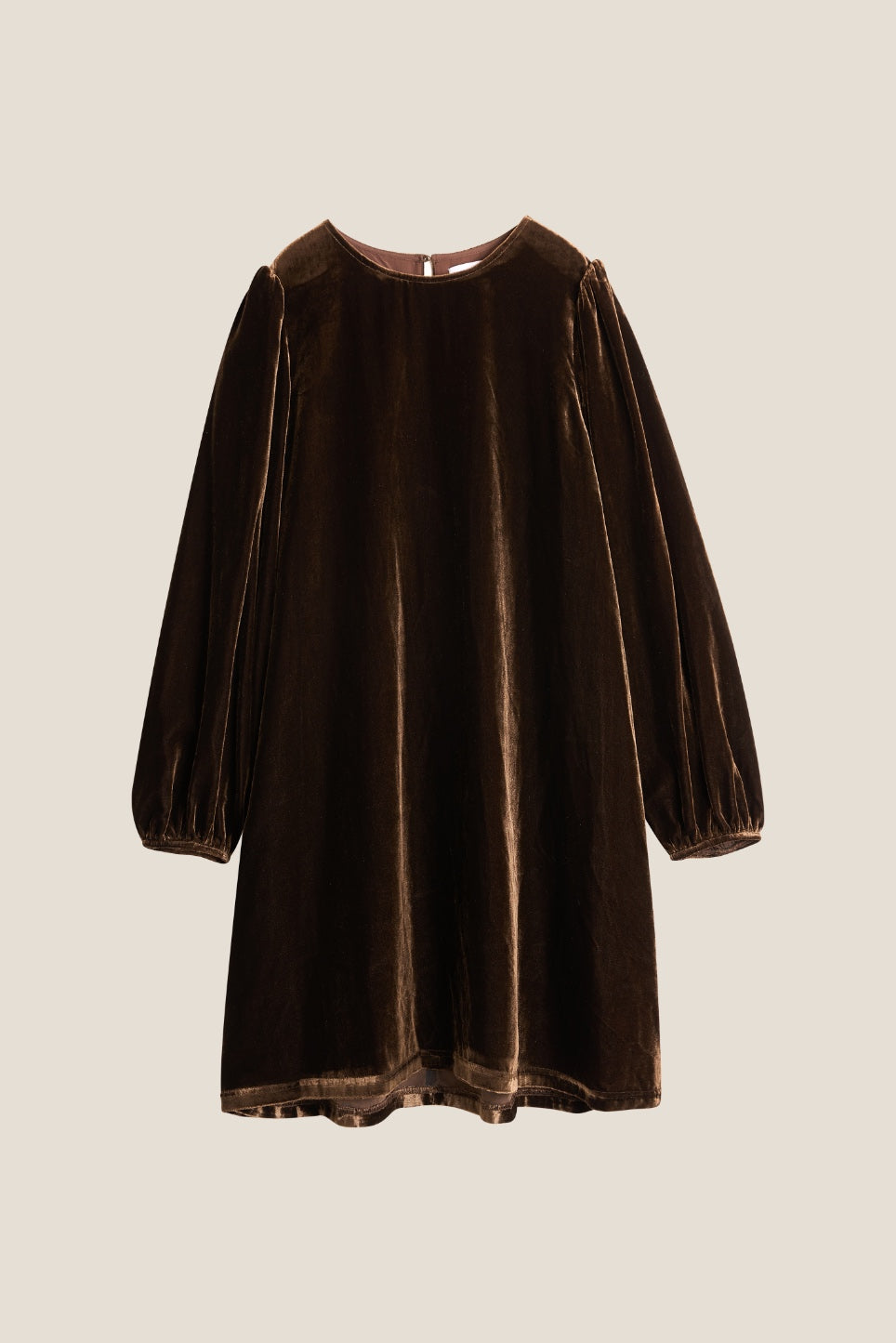 LUNA VELVET DRESS BROWN