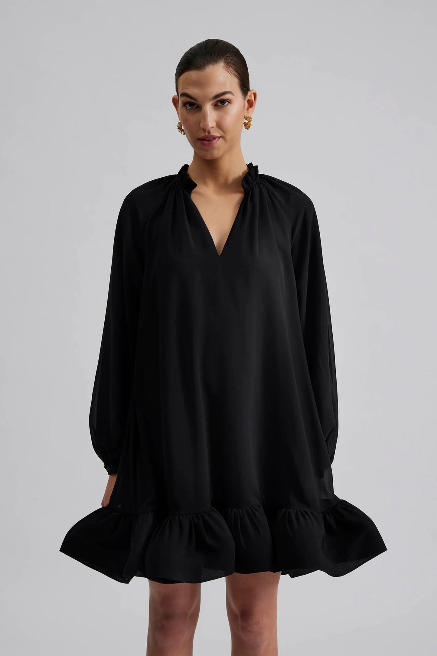 Alva frill detailed mini dress