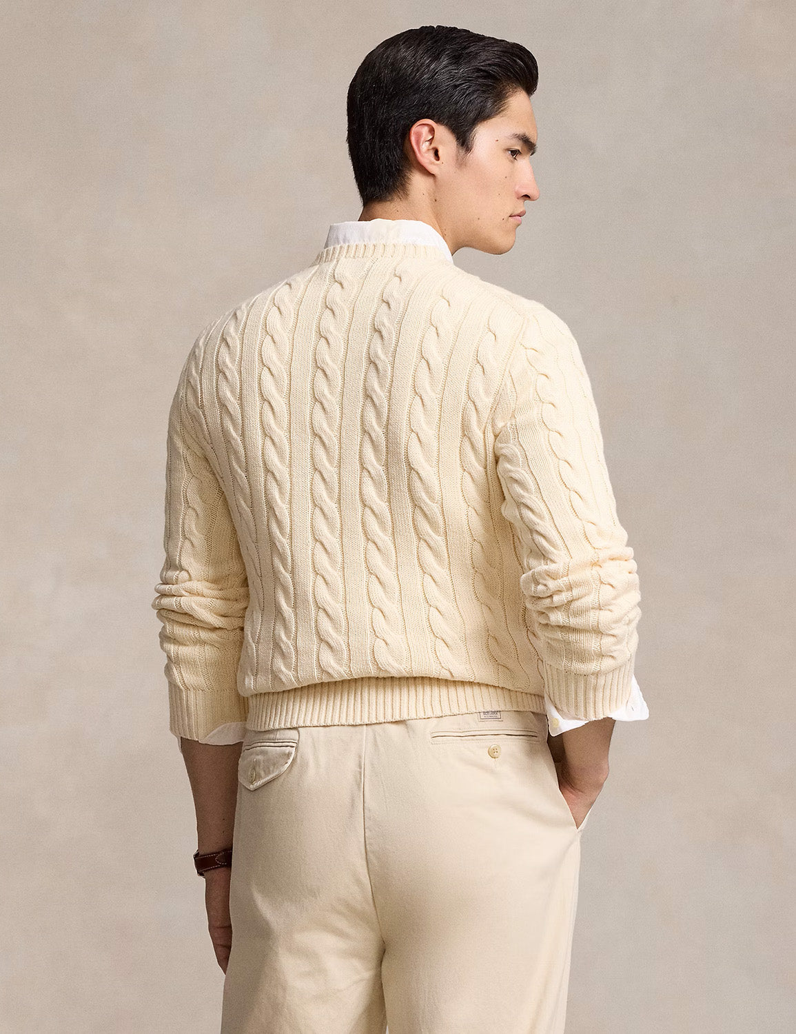 CABLE-KNIT COTTON JUMPER ANDOVER CREAM