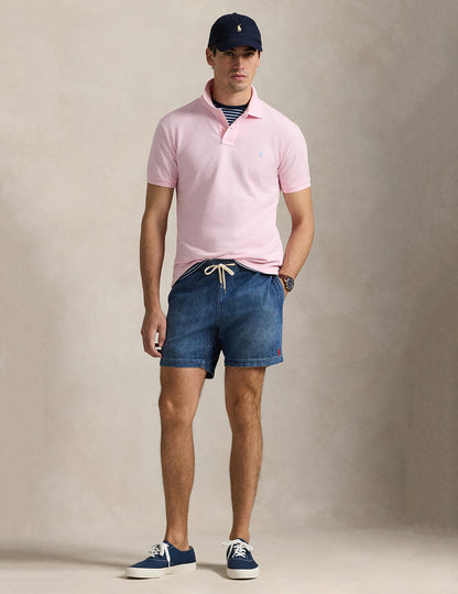 Custom Slim Fit Mesh Polo Shirt Bath Pink