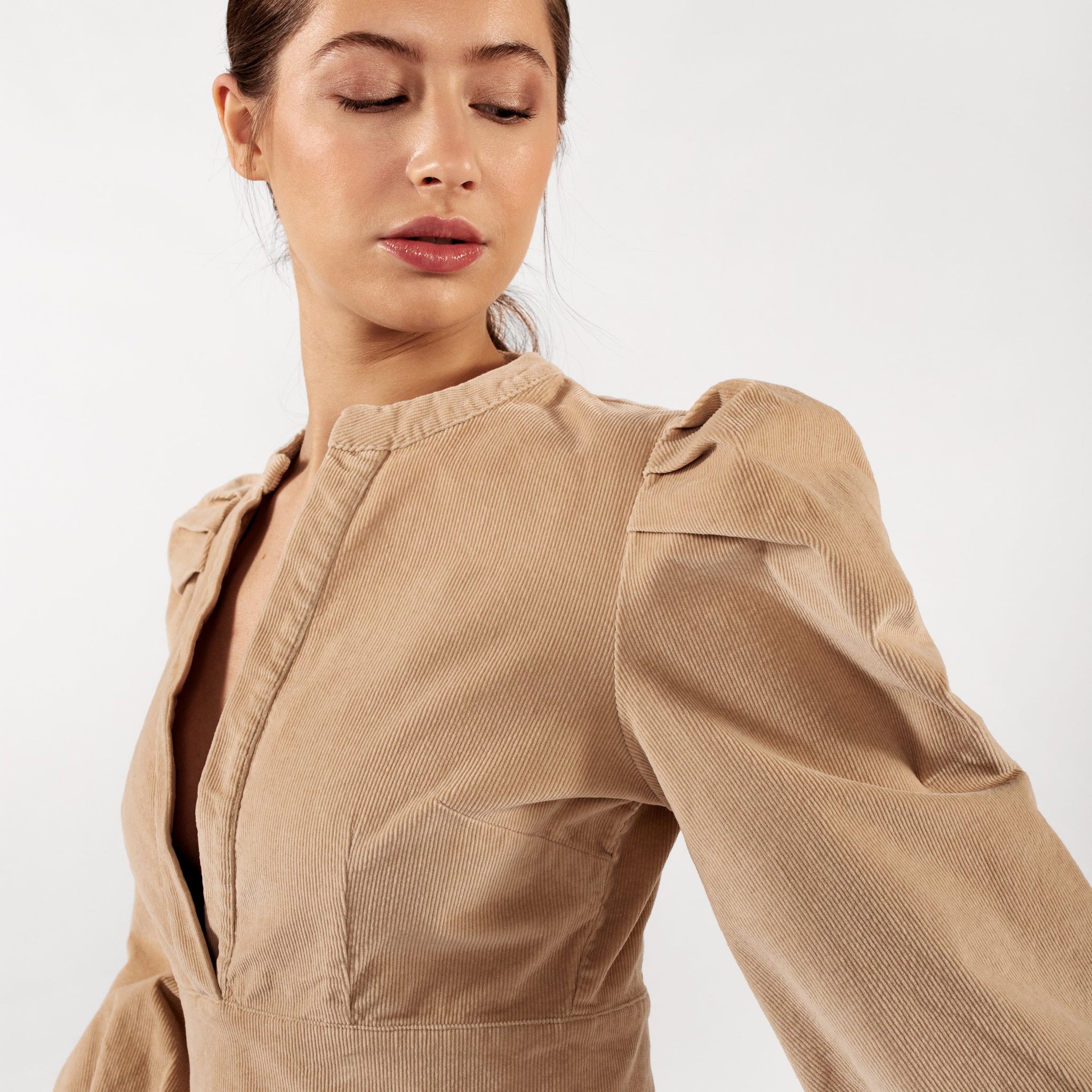 ISABELLA CORDUROY DRESS HUMUS