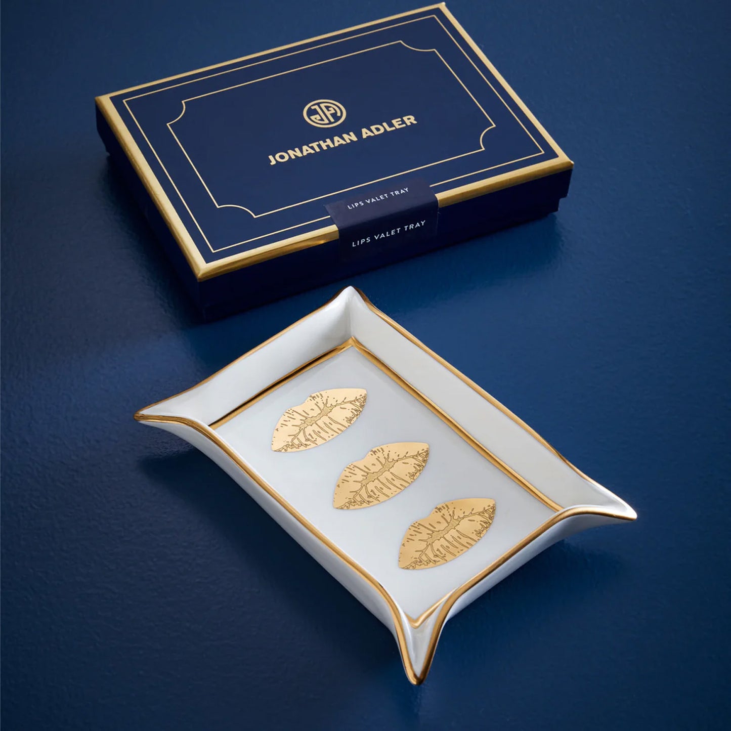 LIPS VALET TRAY WHITE/GOLD