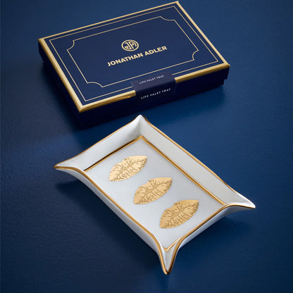 LIPS VALET TRAY WHITE/GOLD