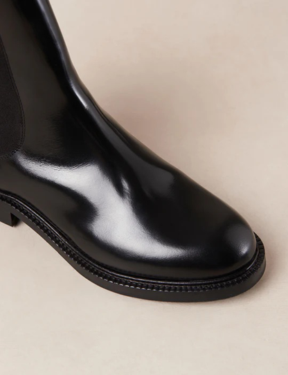 Lanz Black Leather Ankle Boots