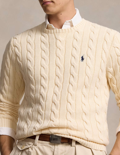 CABLE-KNIT COTTON JUMPER ANDOVER CREAM