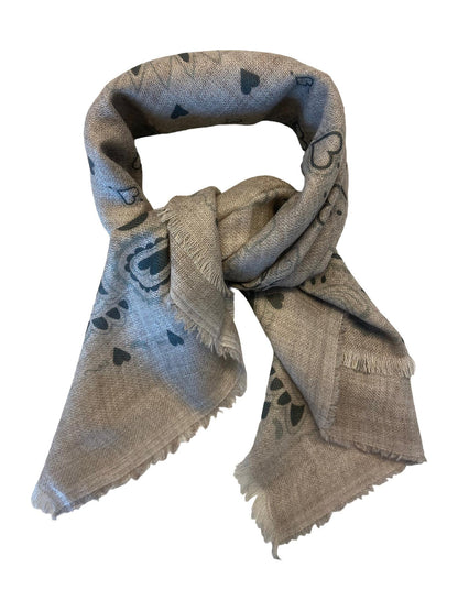 Skjerf mønstert 85x85 beige