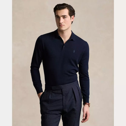 LONG SLEEVE WOOL PULLOVER BLUE