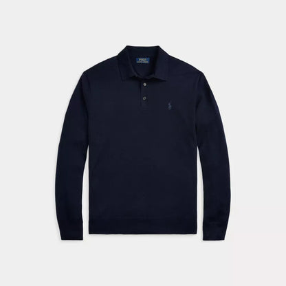 LONG SLEEVE WOOL PULLOVER BLUE