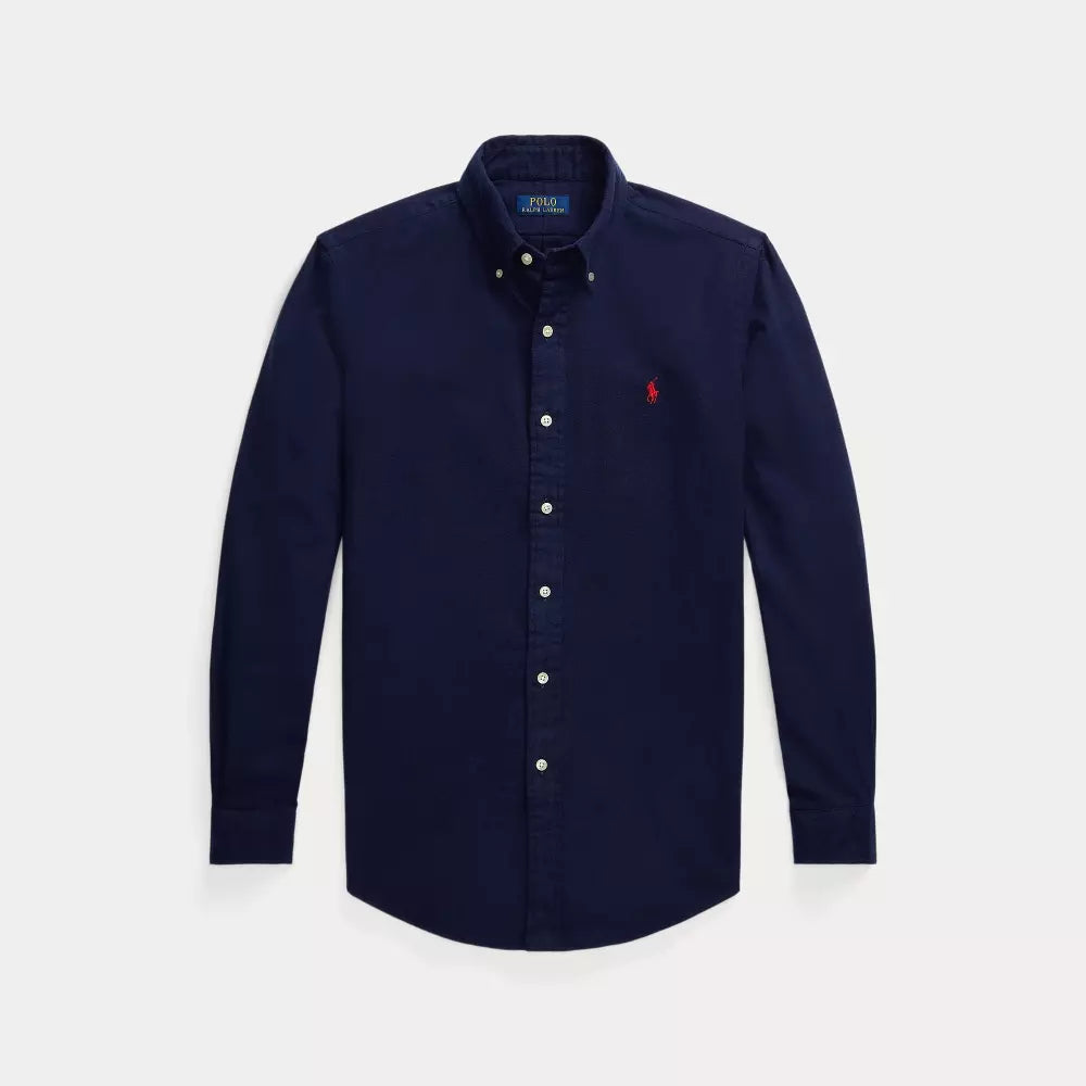 CUSTOM FIT BRUSHED FLANNEL SHIRT NEWPORT NAVY