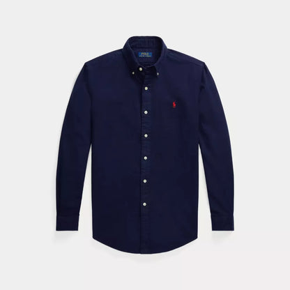 CUSTOM FIT BRUSHED FLANNEL SHIRT NEWPORT NAVY