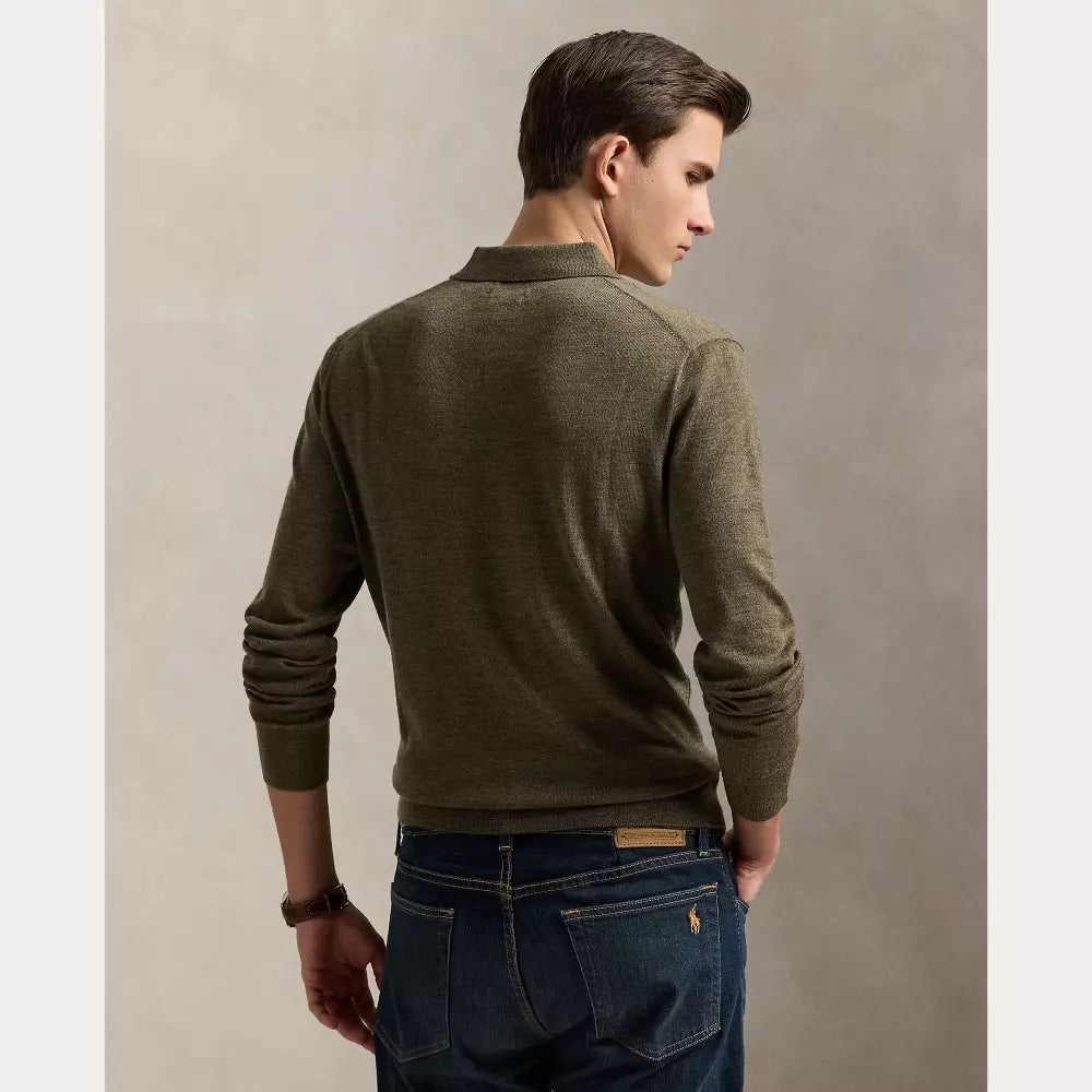 LONG SLEEVE WOOL PULLOVER OLIVE