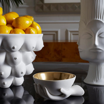 EVE ACCENT BOWL WHITE/GOLD
