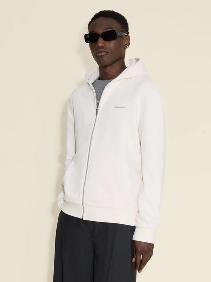M REGULAR ZIP HOODIE ECRU