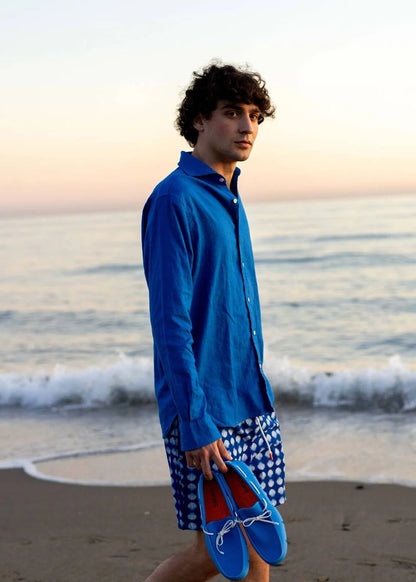 SANTORINI SPORT SHIRT TIDAL BLUE