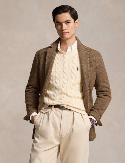 CABLE-KNIT COTTON JUMPER ANDOVER CREAM