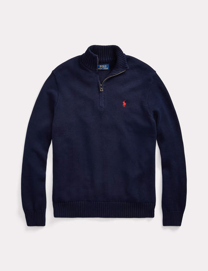 LONG SLEEVE QUARTER ZIP PULLOVER HUNTER NAVY