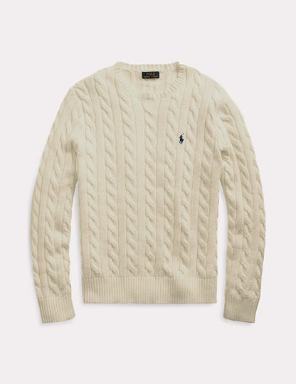 CABLE-KNIT COTTON JUMPER ANDOVER CREAM