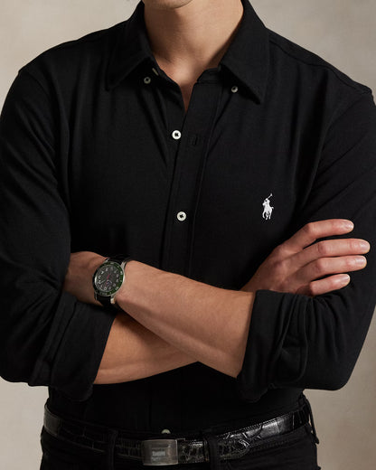 PIQUE BUTTON DOWN OXFORD SHIRT BLACK