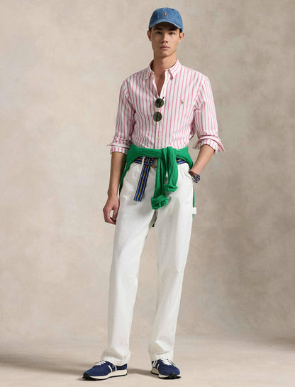 SLIM FIT STRIPED OXFORD SHIRT PINK/WHITE