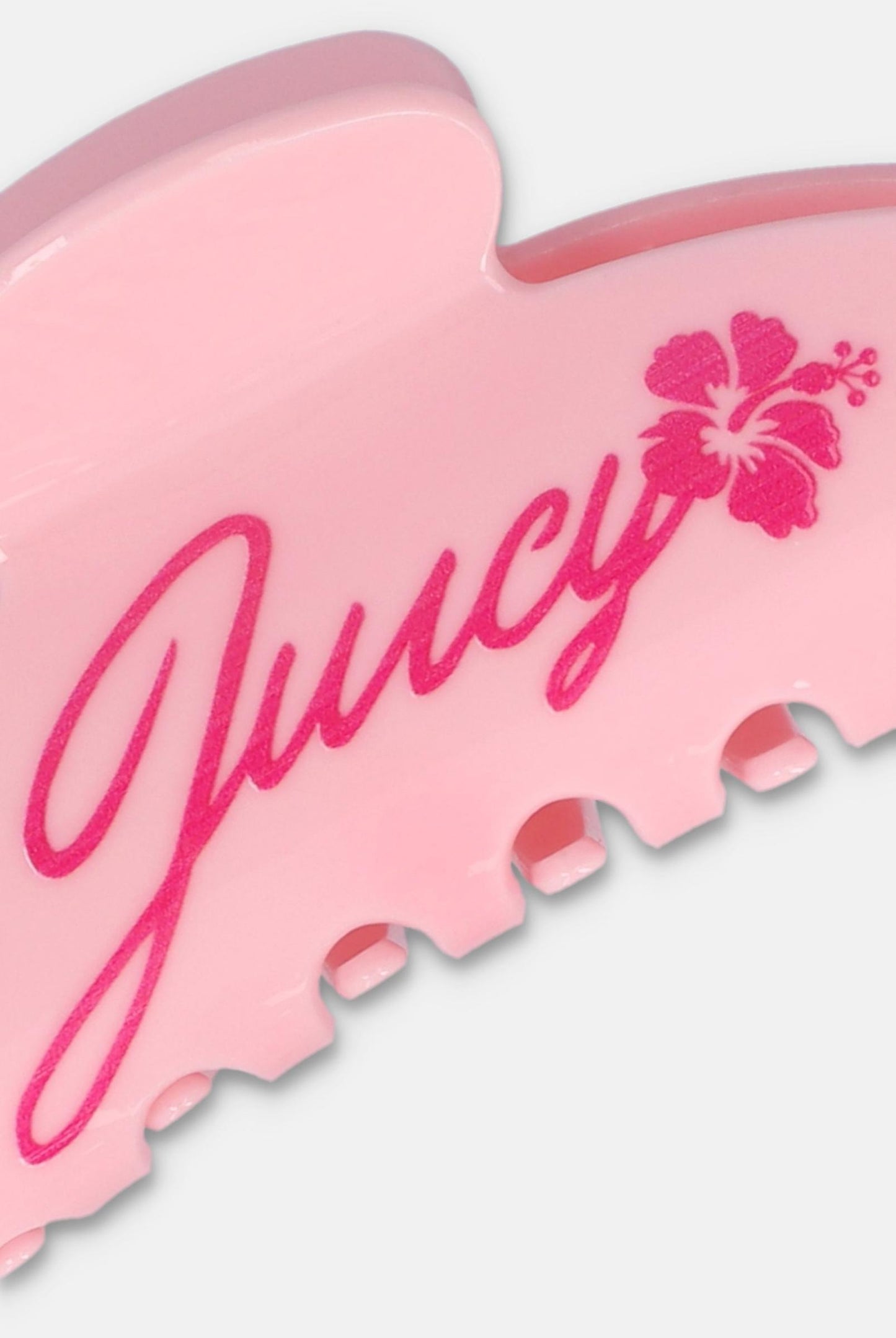 2 PACK MEDIUM CLAW CLIP WITH JUICY BRANDING AND ALL OVER PRINT IN PINK