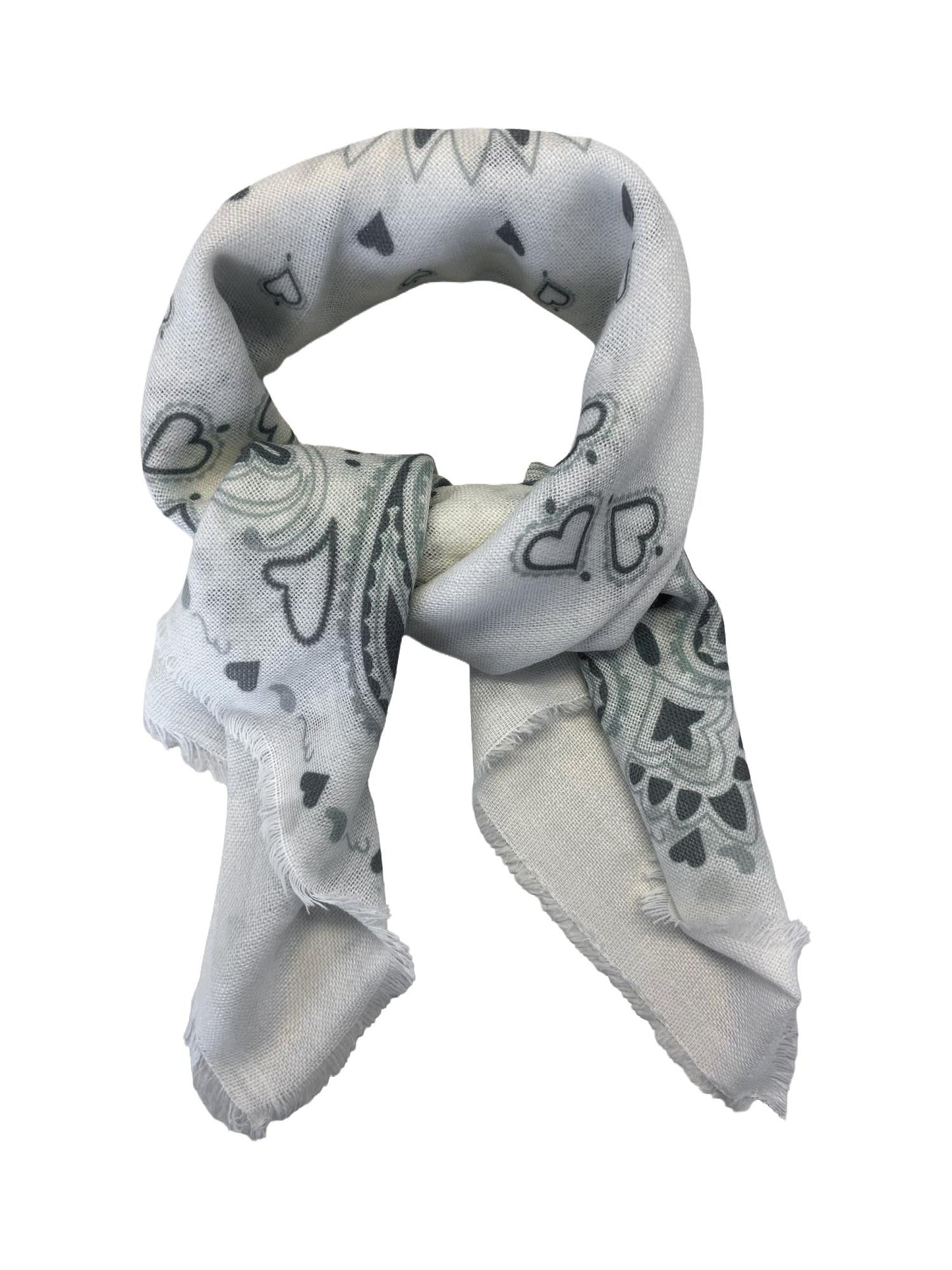 Skjerf mønstert 85x85 offwhite