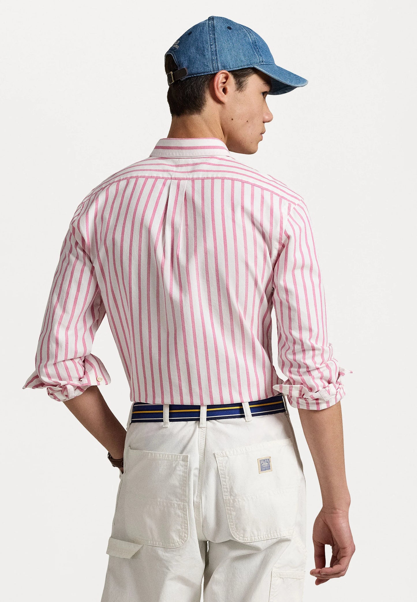 SLIM FIT STRIPED OXFORD SHIRT PINK/WHITE