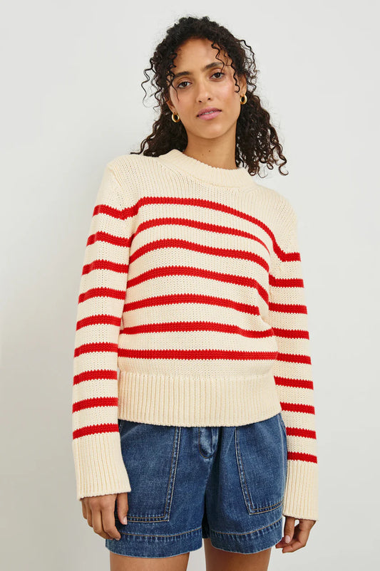 ALISE SWEATER CHERRY STRIPE