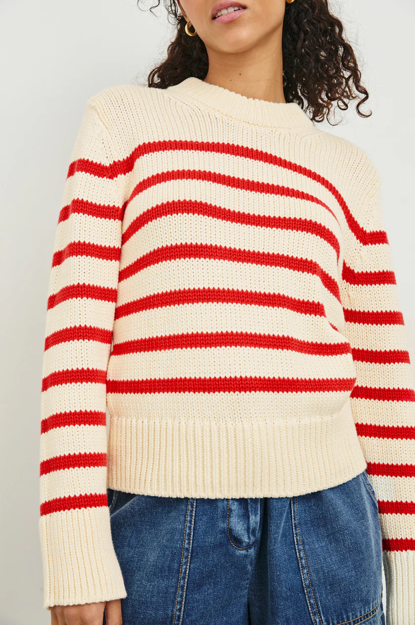 ALISE SWEATER CHERRY STRIPE