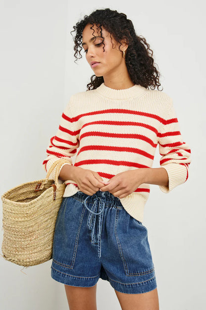 ALISE SWEATER CHERRY STRIPE